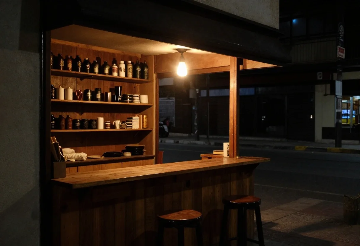 Manos trabajando en una computadora con base de datos en un escritorio de noche